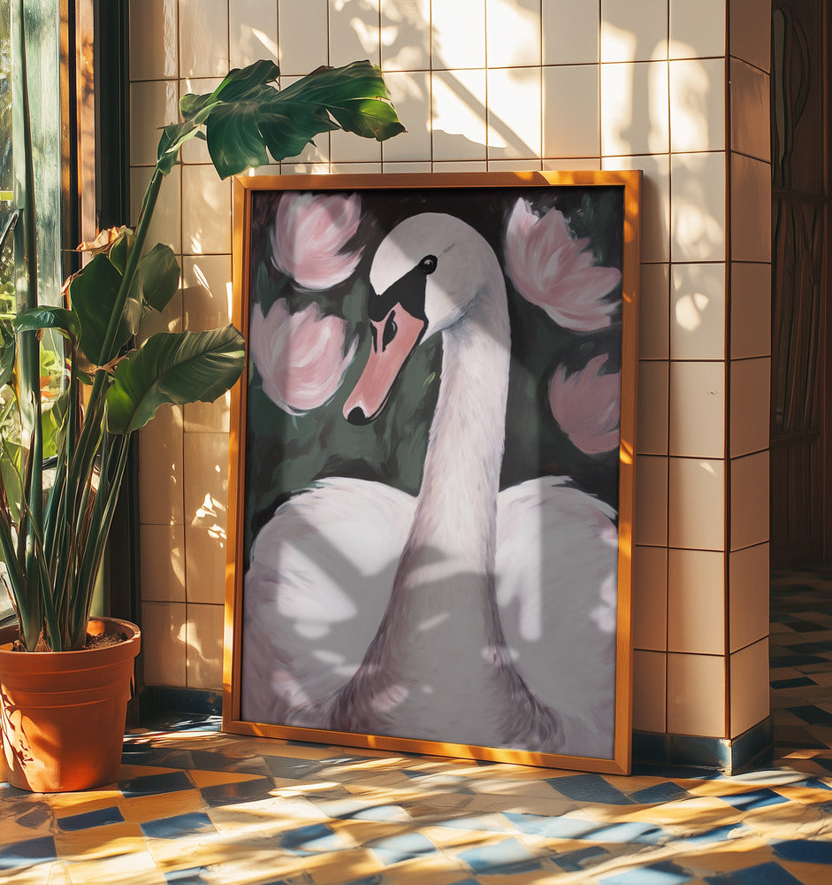 Schwan im Teich | Poster