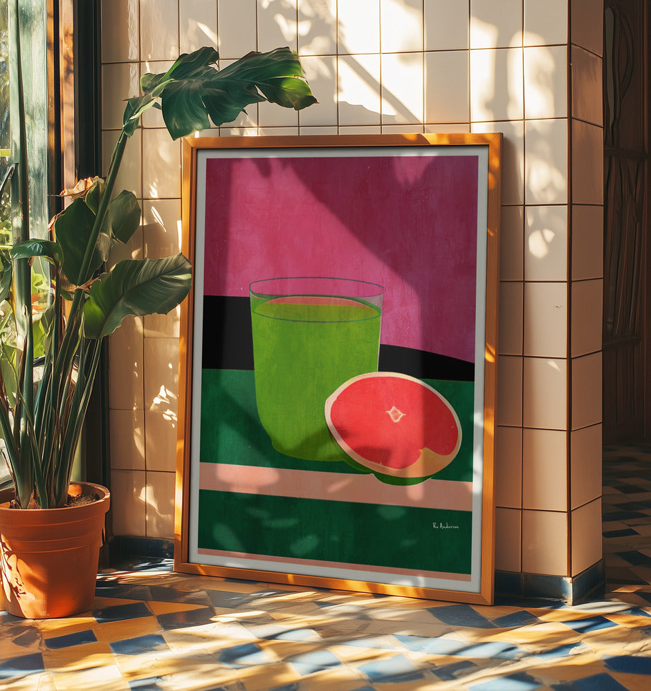 Rosa, kleine Grapefruit | Poster