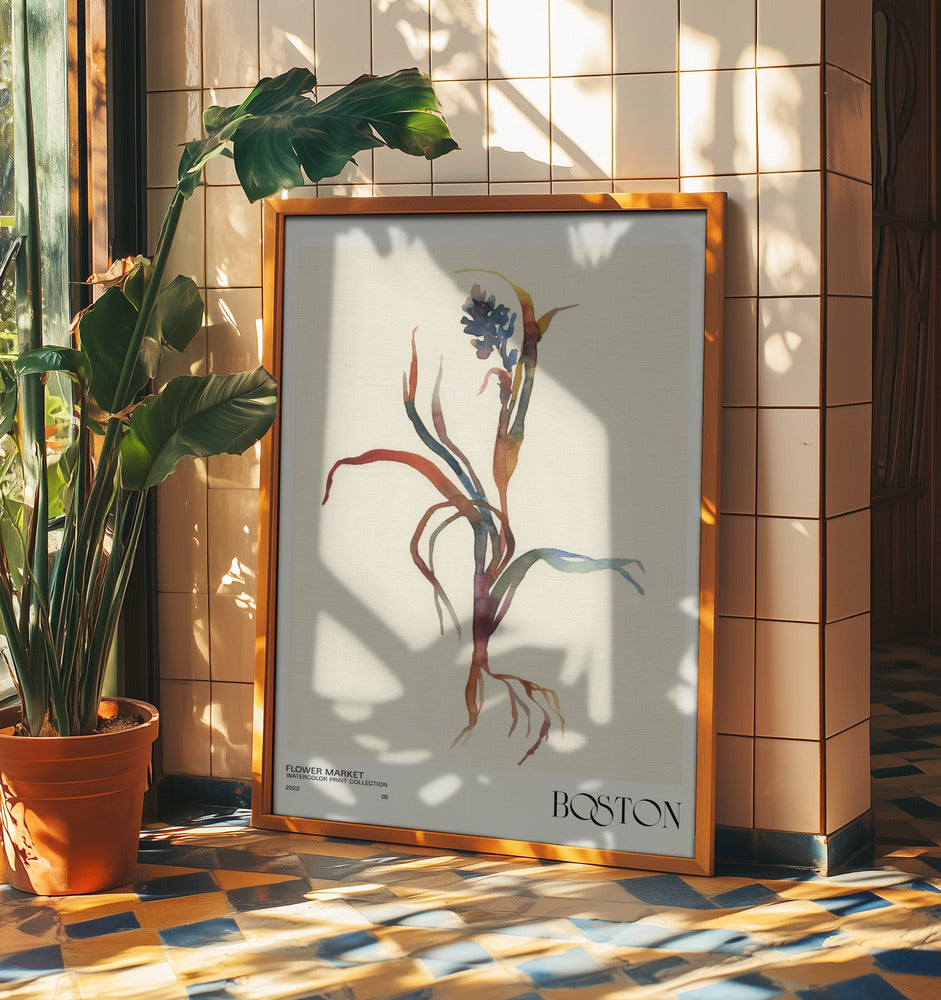 Aquarelldruck-Sammlung. Blumenmarkt – Boston | Poster