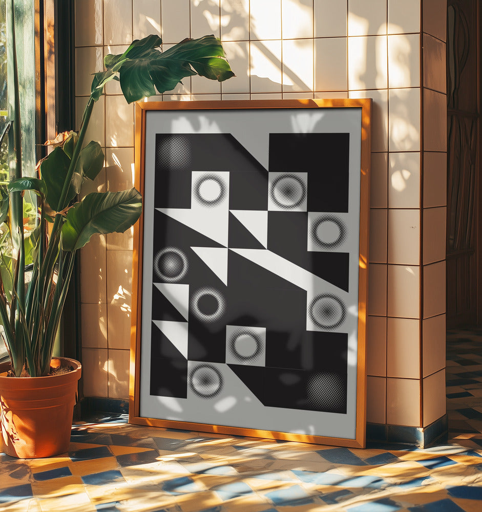 Quadrate und Dreiecke in Schwarz | Poster