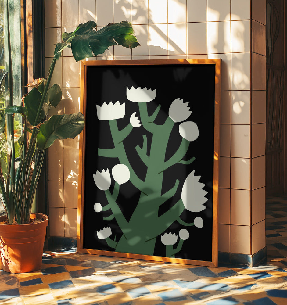 Nächtliche weiße Blüte | Poster