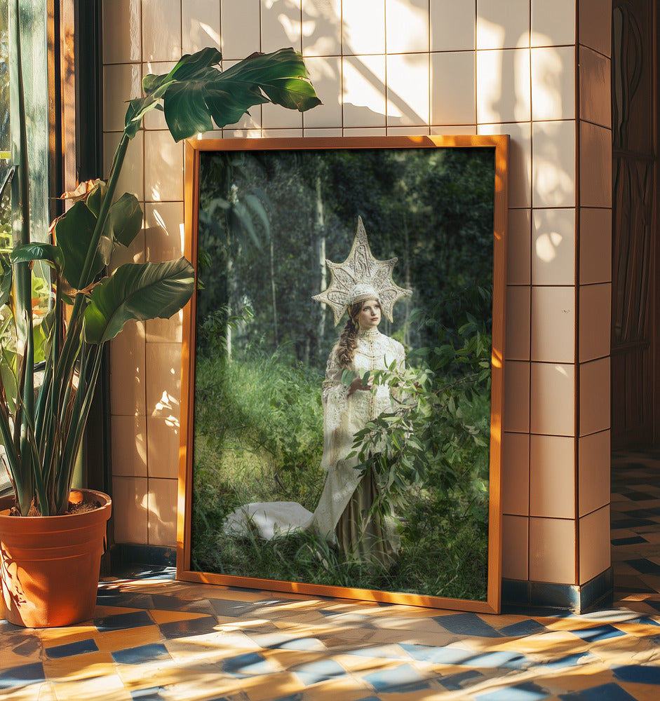 Young lady in forest | Poster