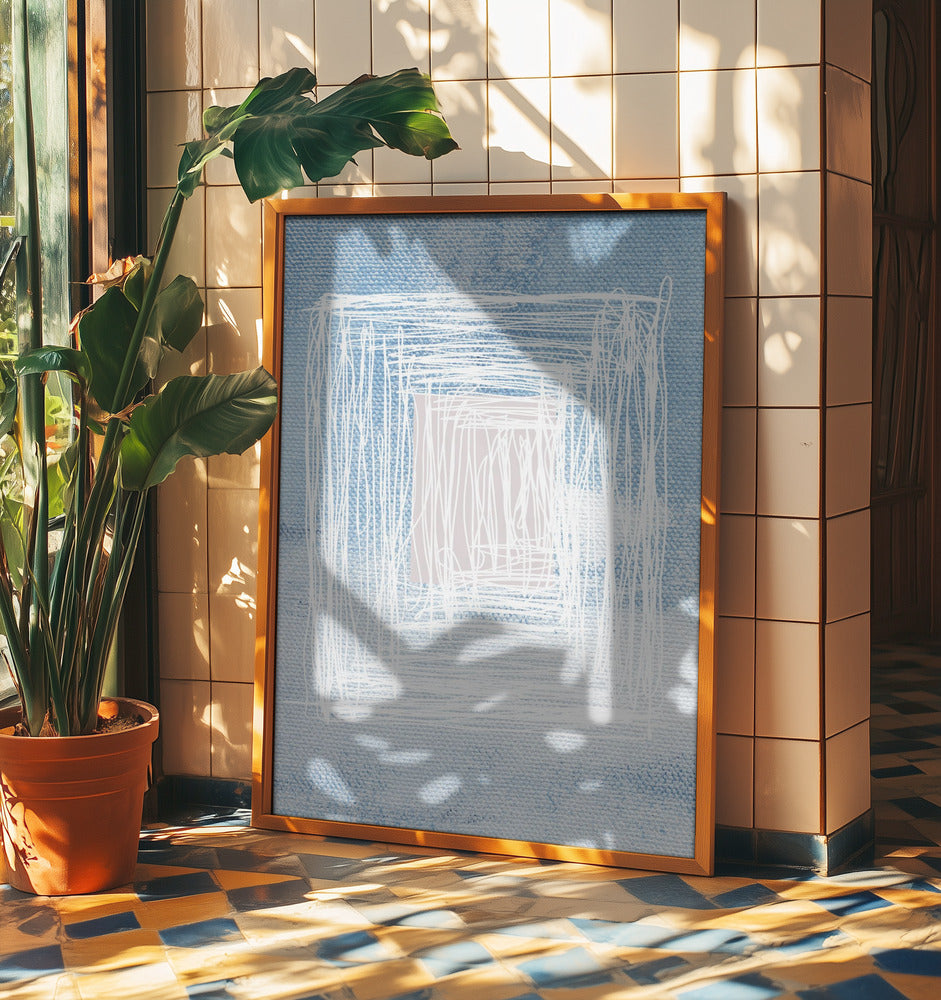 Weiße lineare Muster mit geometrischem Design | Poster