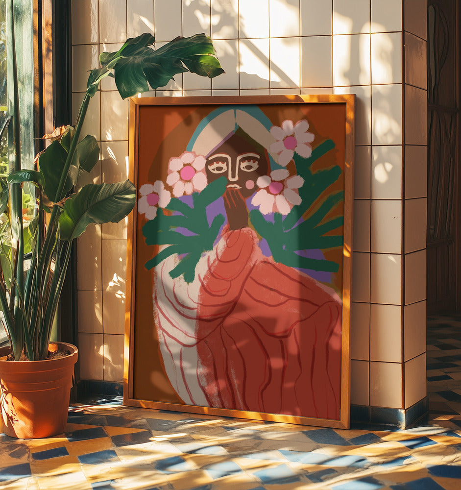 Schüchternes Blumenmädchen | Poster