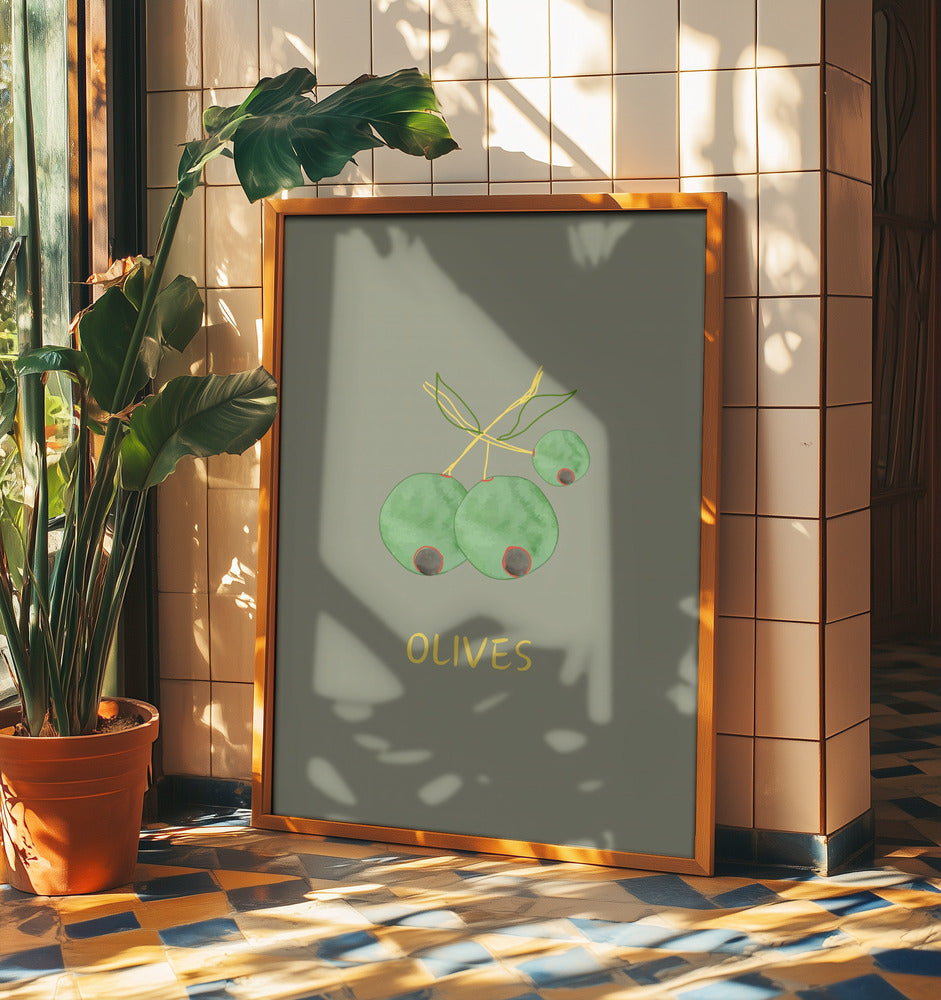 Oliven in Grün | Poster