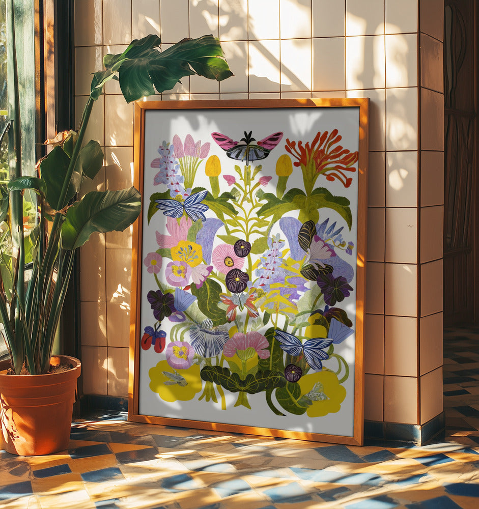 Abstraktes Herbstblumen-Poster