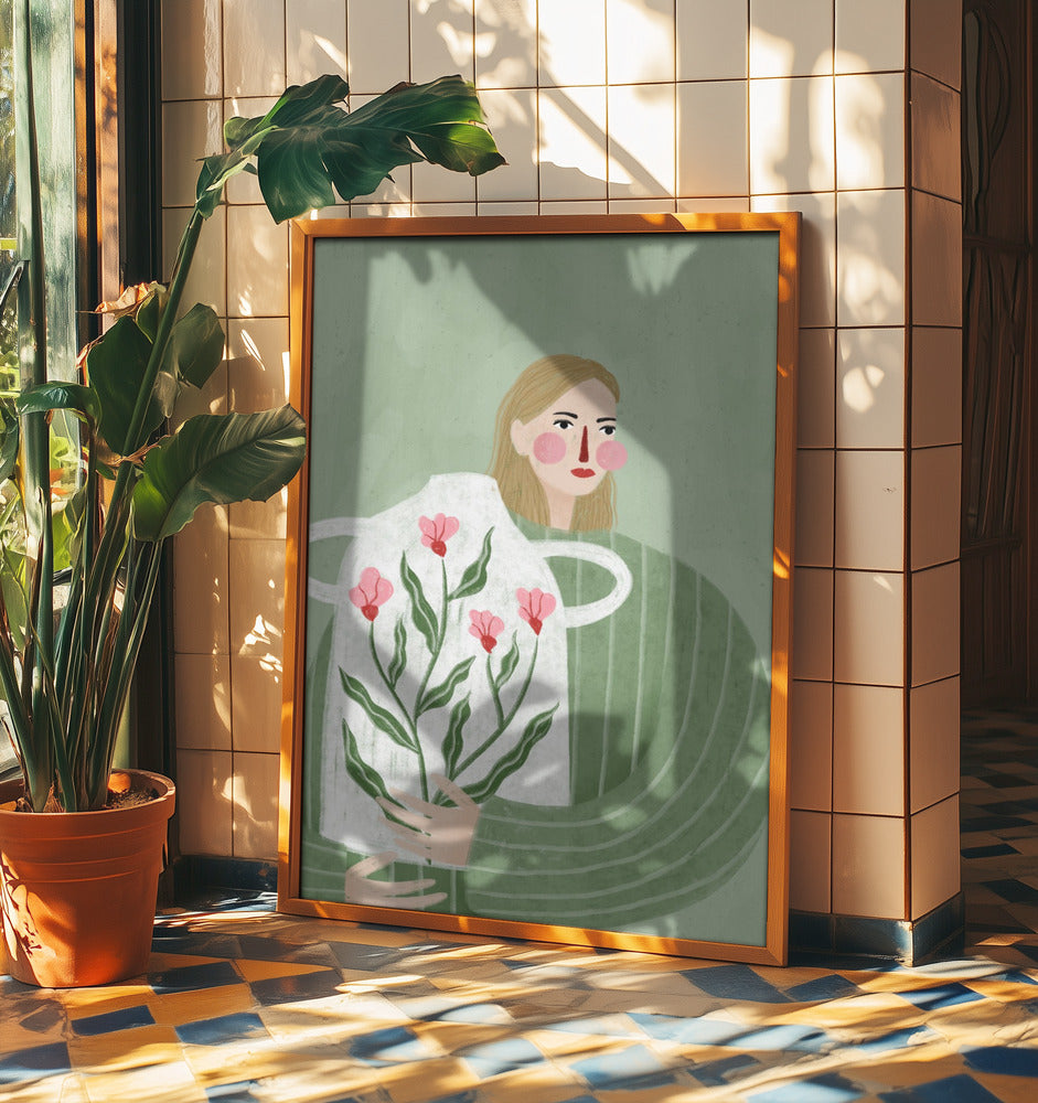 Die Frau mit der rosa Vase | Poster