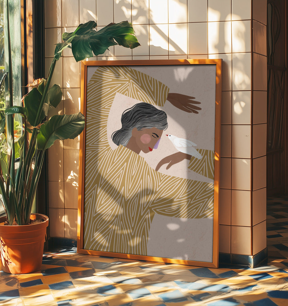 Die Frau mit dem Vogel | Poster