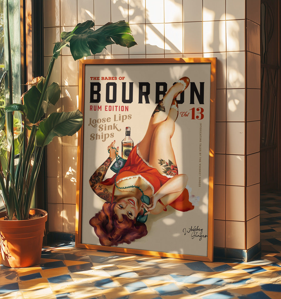 Babes of Bourbon Vol 13 Rum Drinking Pinup Girl Art | Poster
