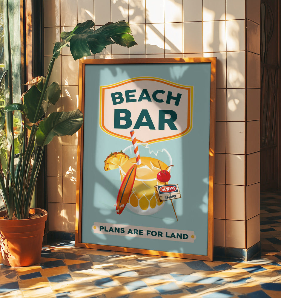 Beach Bar Summer Tropical Cocktail Bar Art | Poster