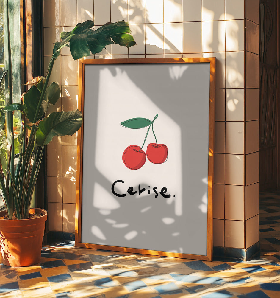 Moderne französische Obstkollektion "Kirsche / Cerise" | Poster