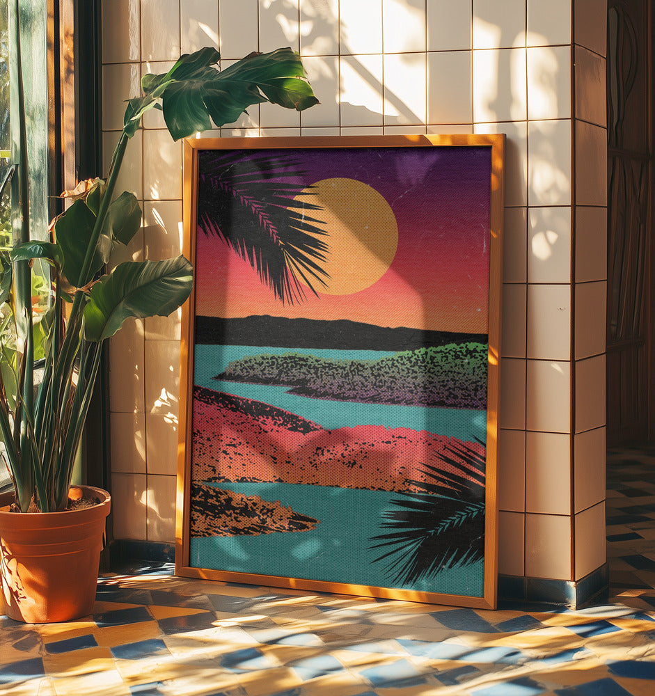 Retro-Sonnenuntergang | Poster