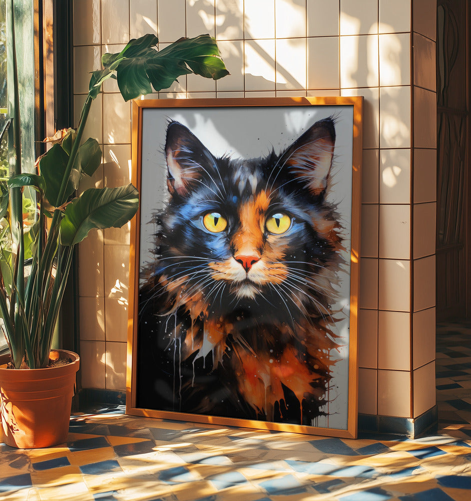 Katze Jack Aquarell Tierkunst | Poster