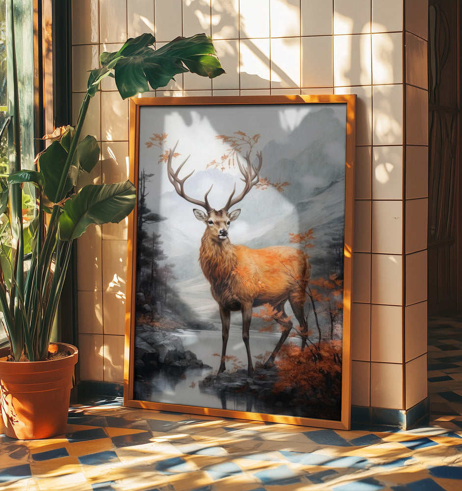 Hirsch Aquarell Tierkunst | Poster