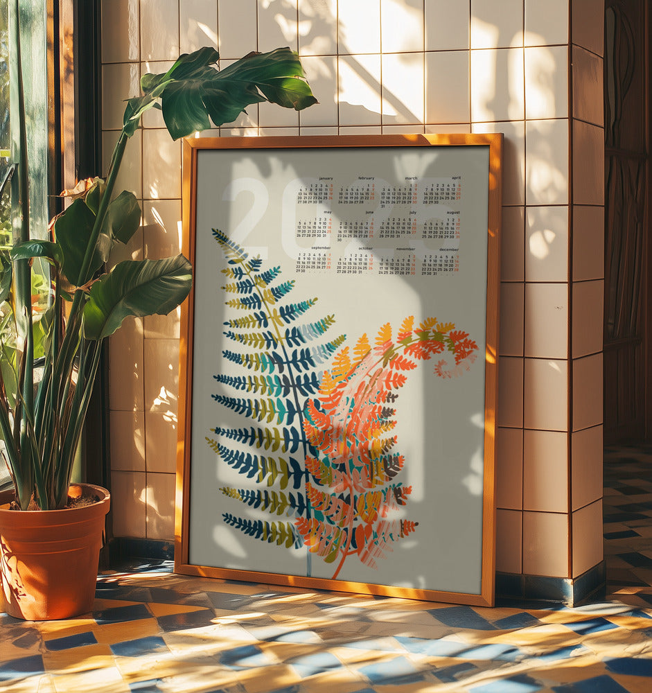 Kalender 2025 Bunte Farnblätter | Poster