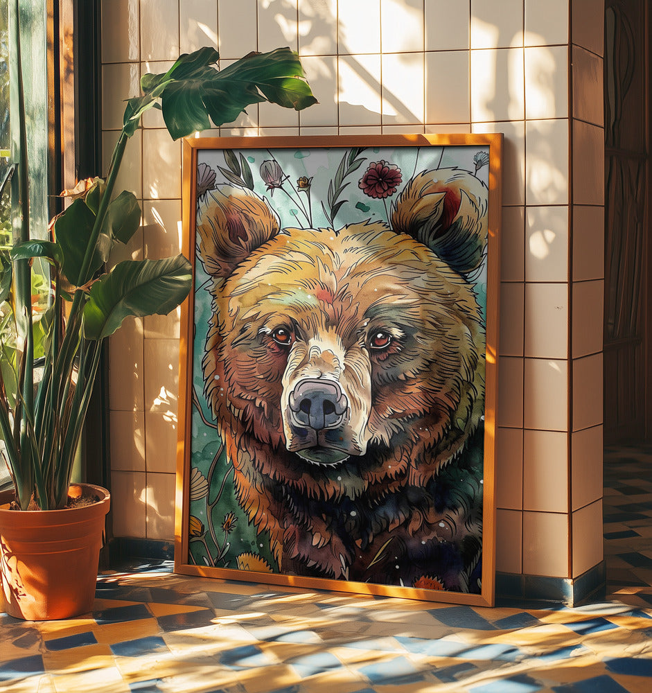 Tierbär Aquarell Tierkunst 1 | Poster