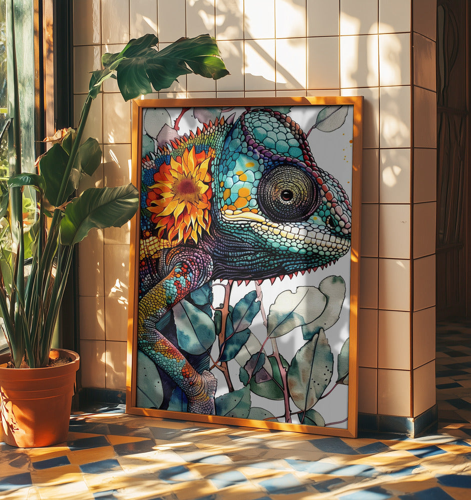 Chamäleon Aquarell Tierkunst 7 | Poster