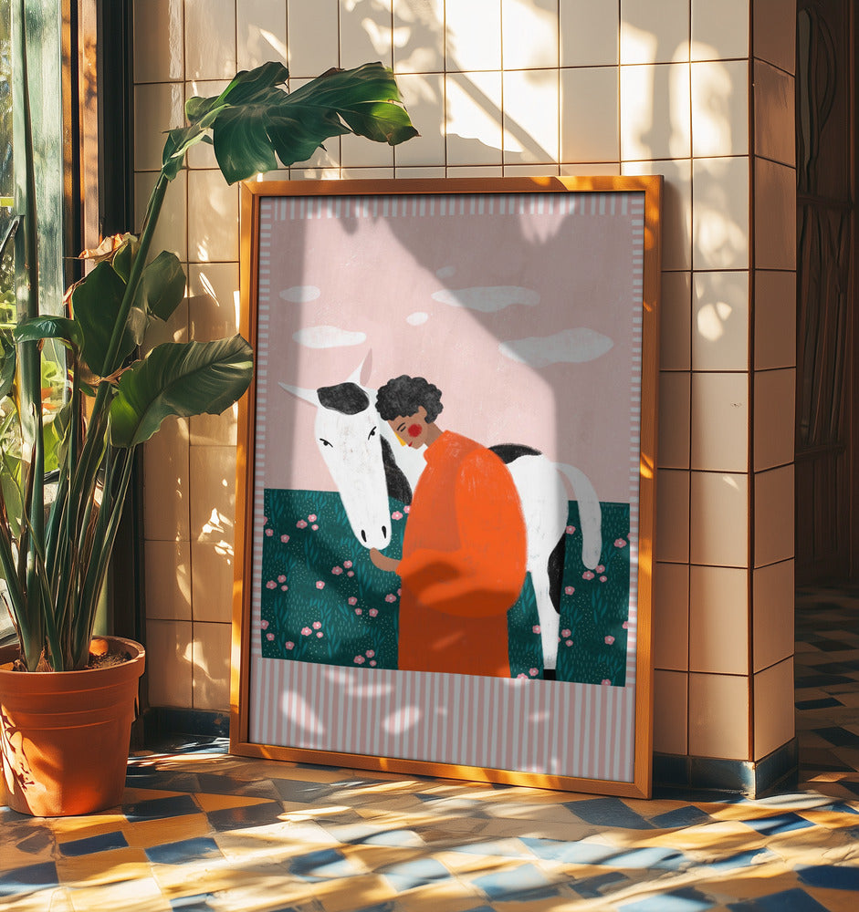 Lebendiges Mädchen und Pferd | Poster