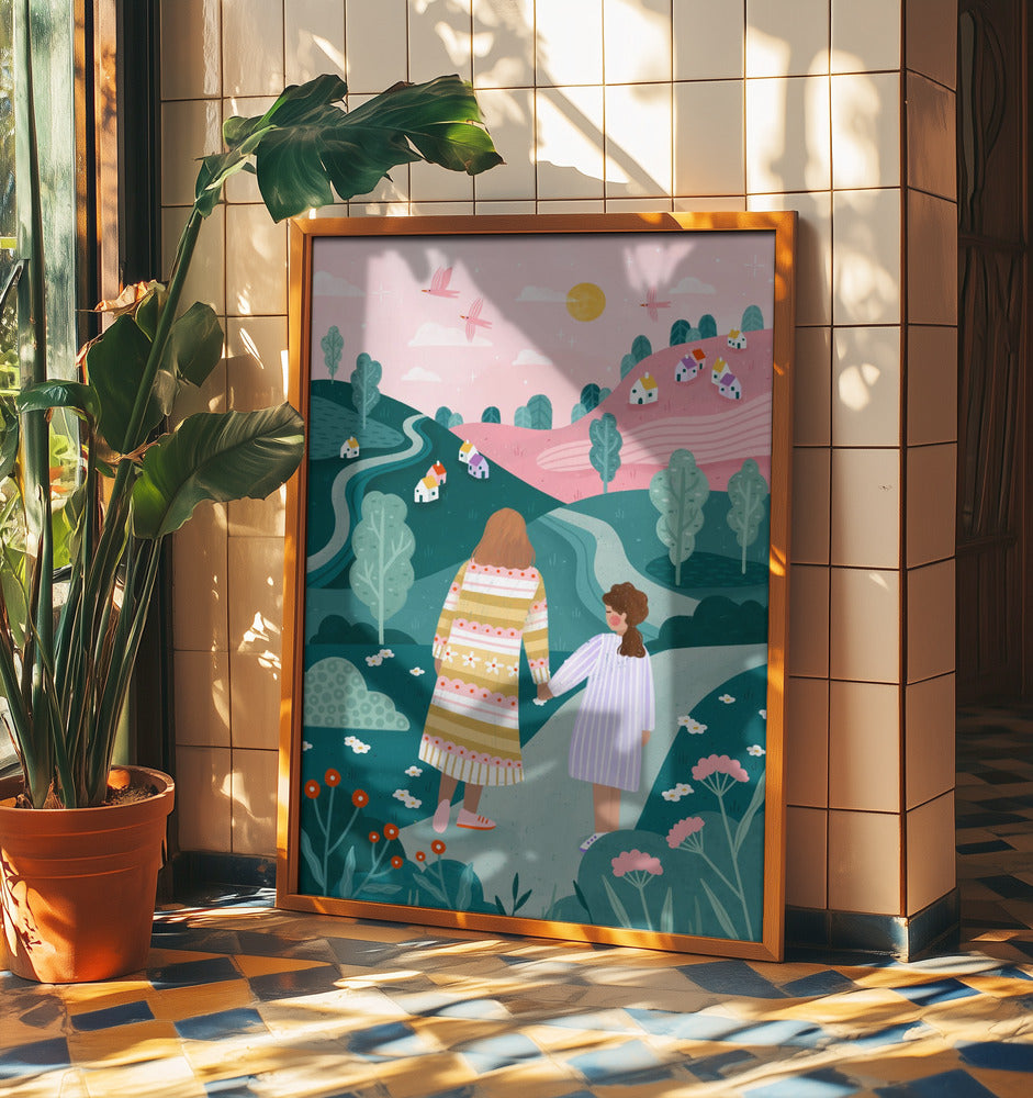 Mutter Tochter in der Natur | Poster