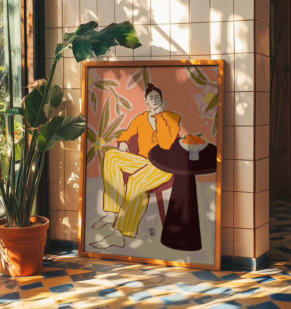 Frau mit Orangen | Poster