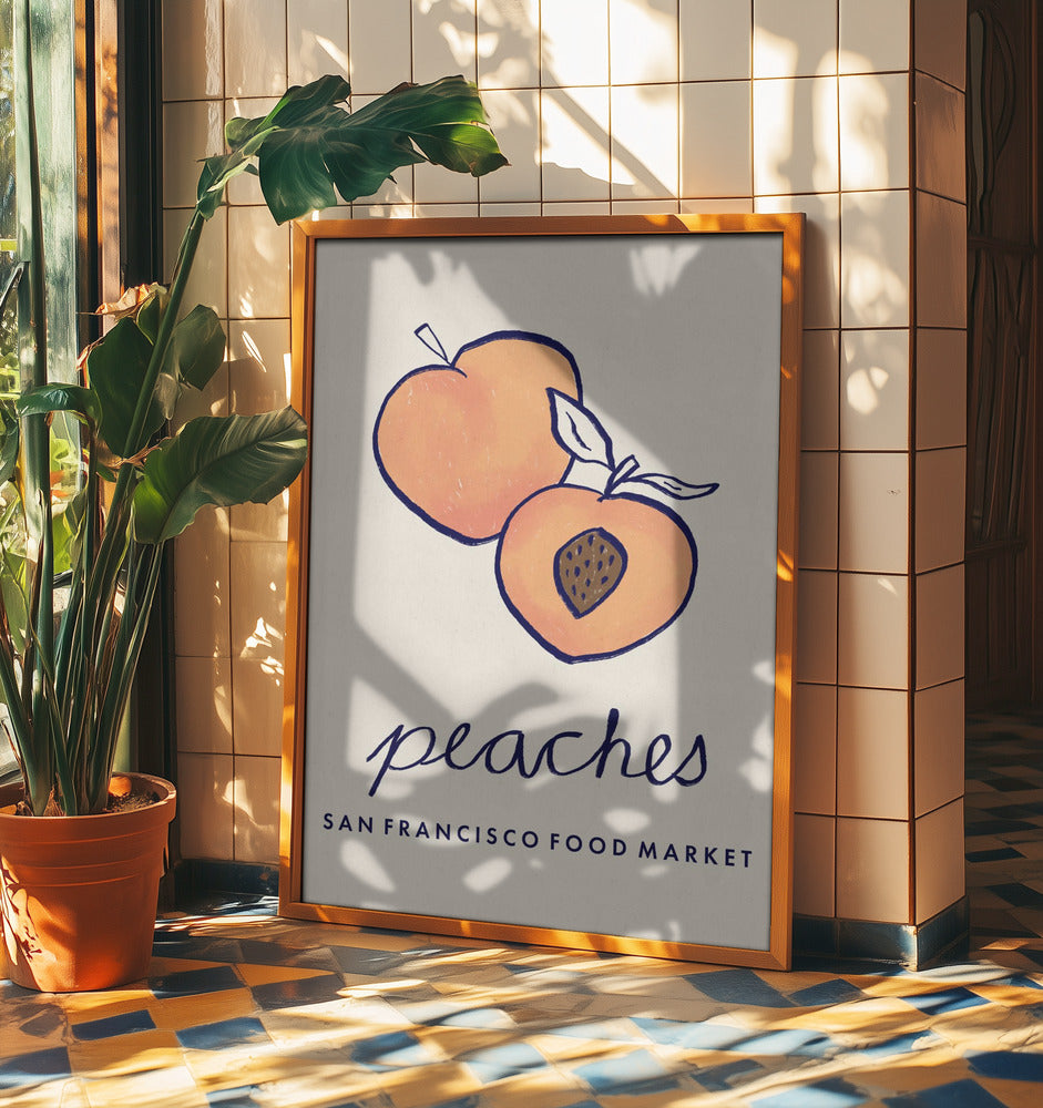 Food Art - Pfirsiche San Francisco Food Market | Poster