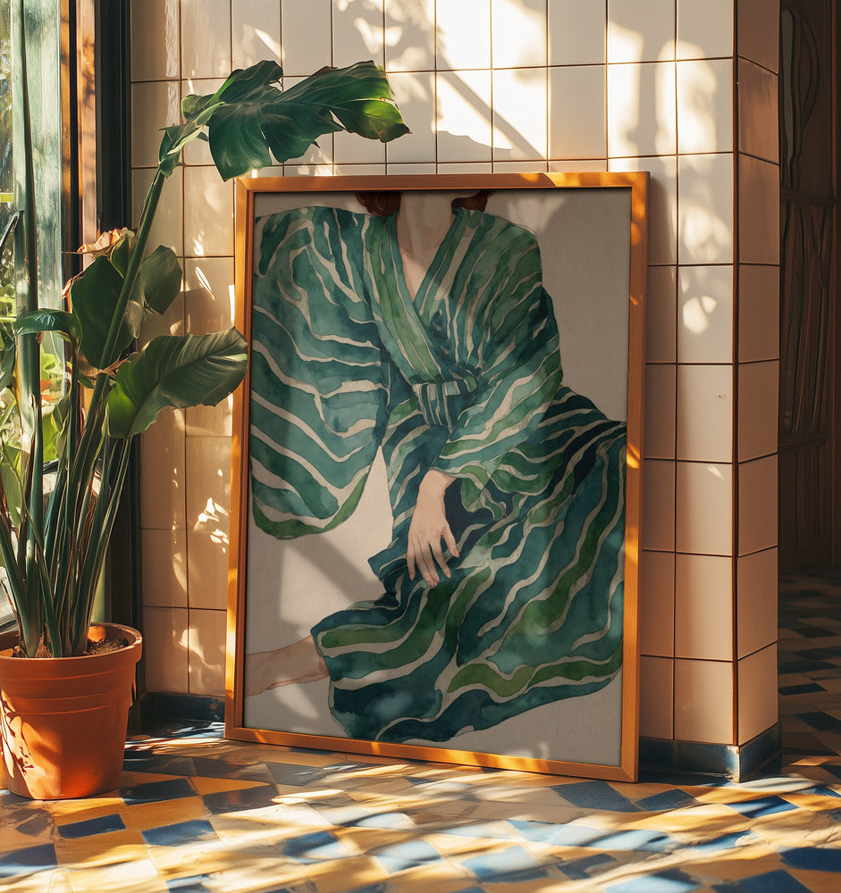 Grüner Kimono Flow | Poster