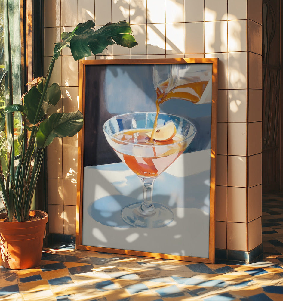 Pouring Lemon Tea into a Glass | Poster