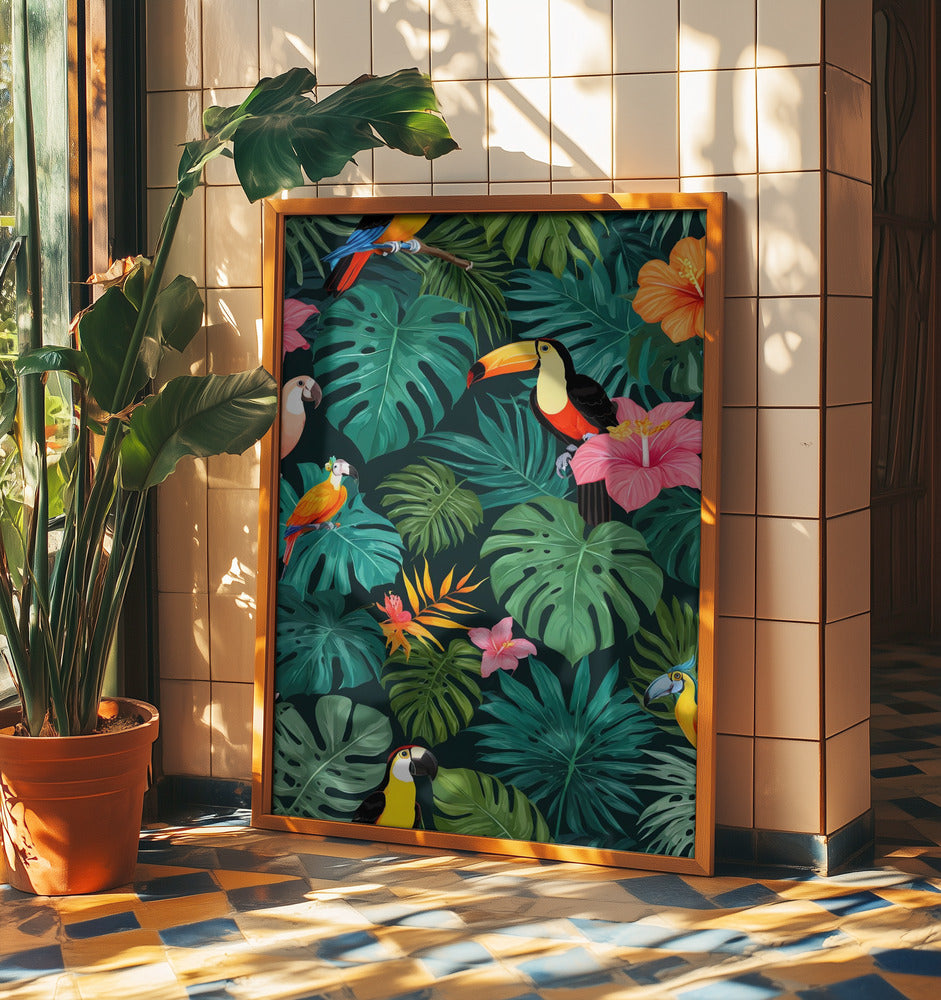 Tropical Paradise Jungle Pattern | Poster
