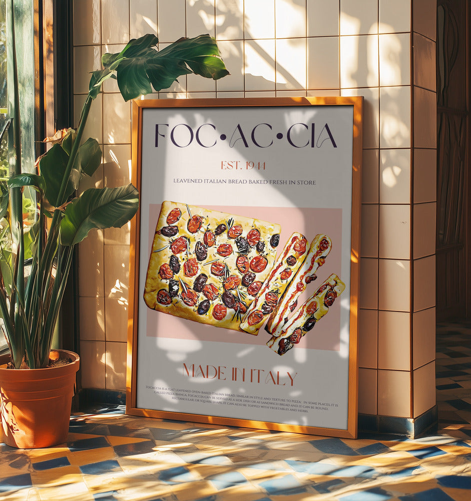 Italienisches Brot mit Tomaten und Oliven | Poster