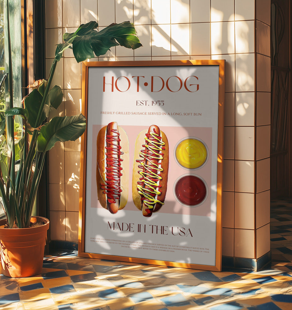 Hot Dogs mit Senf und Ketchup | Poster