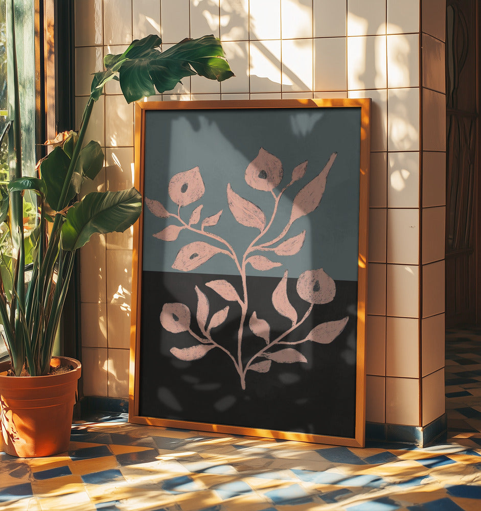 Blush Flora Contrast | Poster