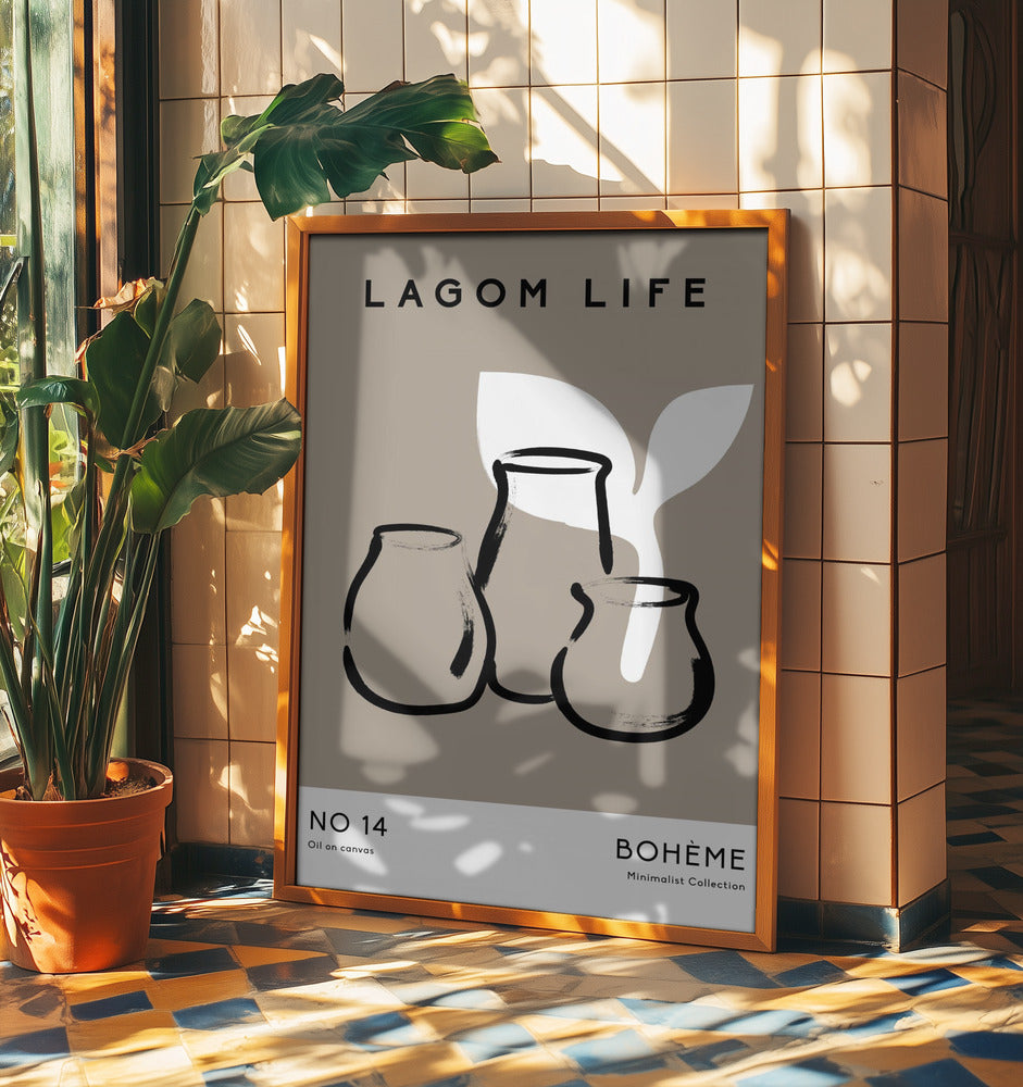 Vases and Leaf | Poster