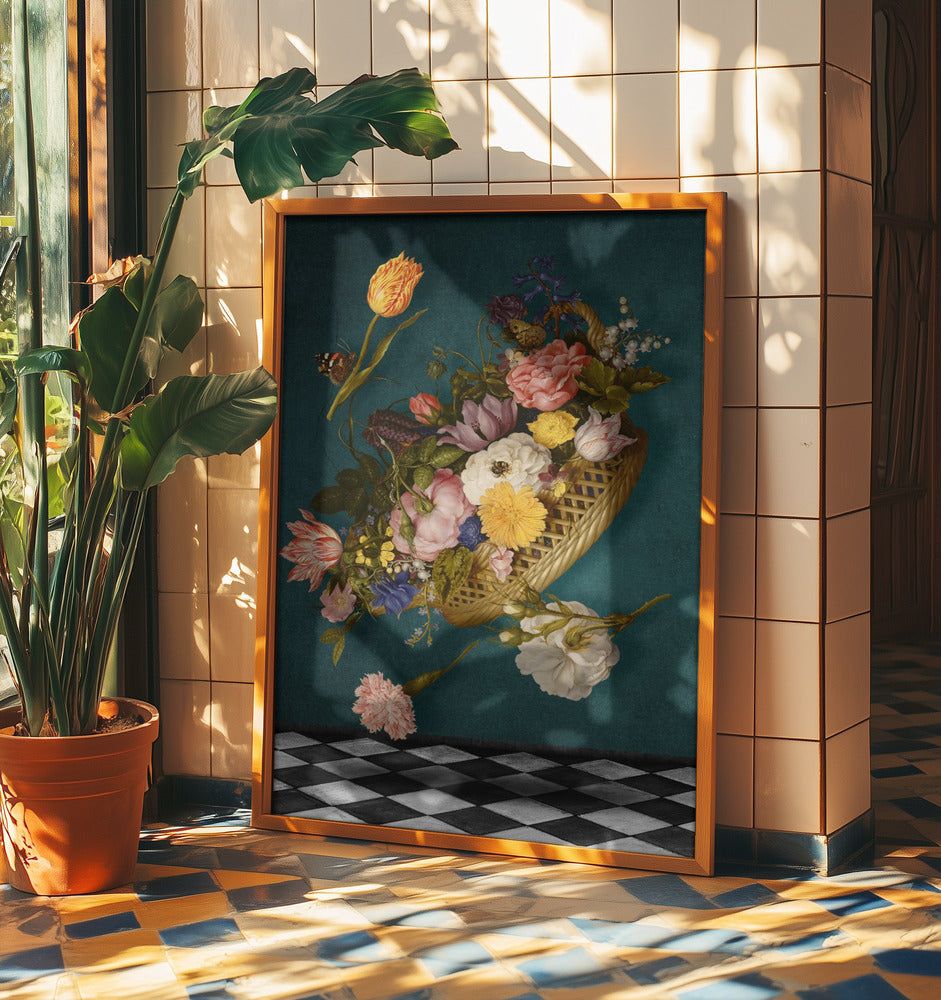 Schwimmender Blumenkorb | Poster
