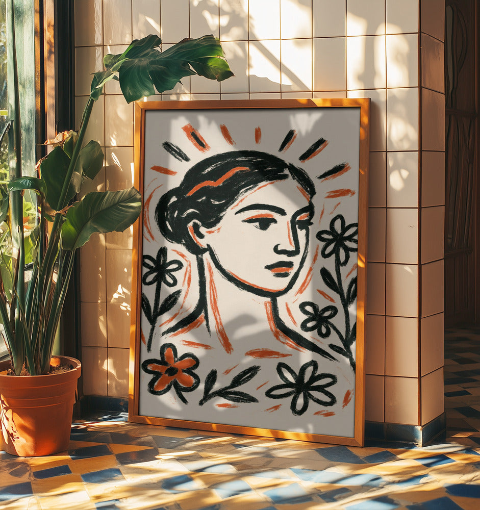 Floral Muse Portrait | Poster