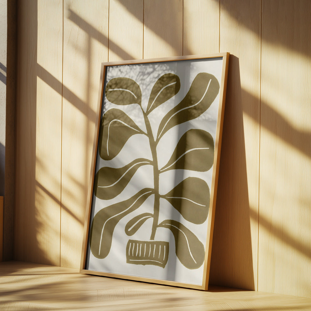 Linolschnitt Zimmerpflanze Nr. 2 | Poster - Kunstdruck