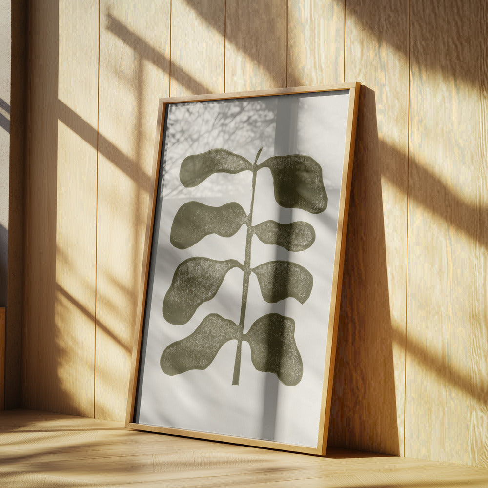 Linolschnittpflanze | Poster - Kunstdruck