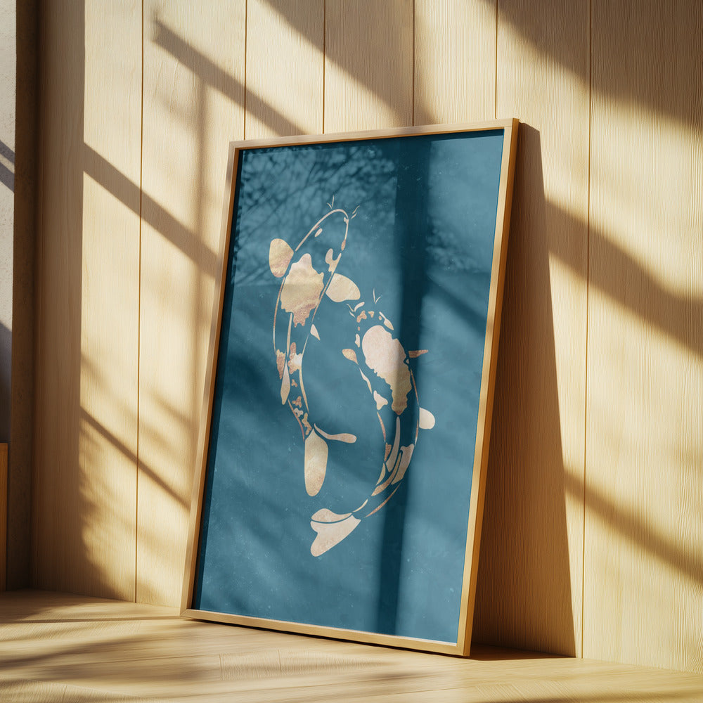 Gold Green Koi Fish | Poster