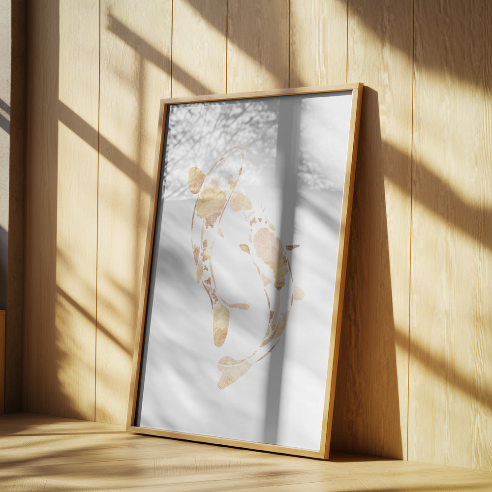 Gold koi fish silhouettes | Poster
