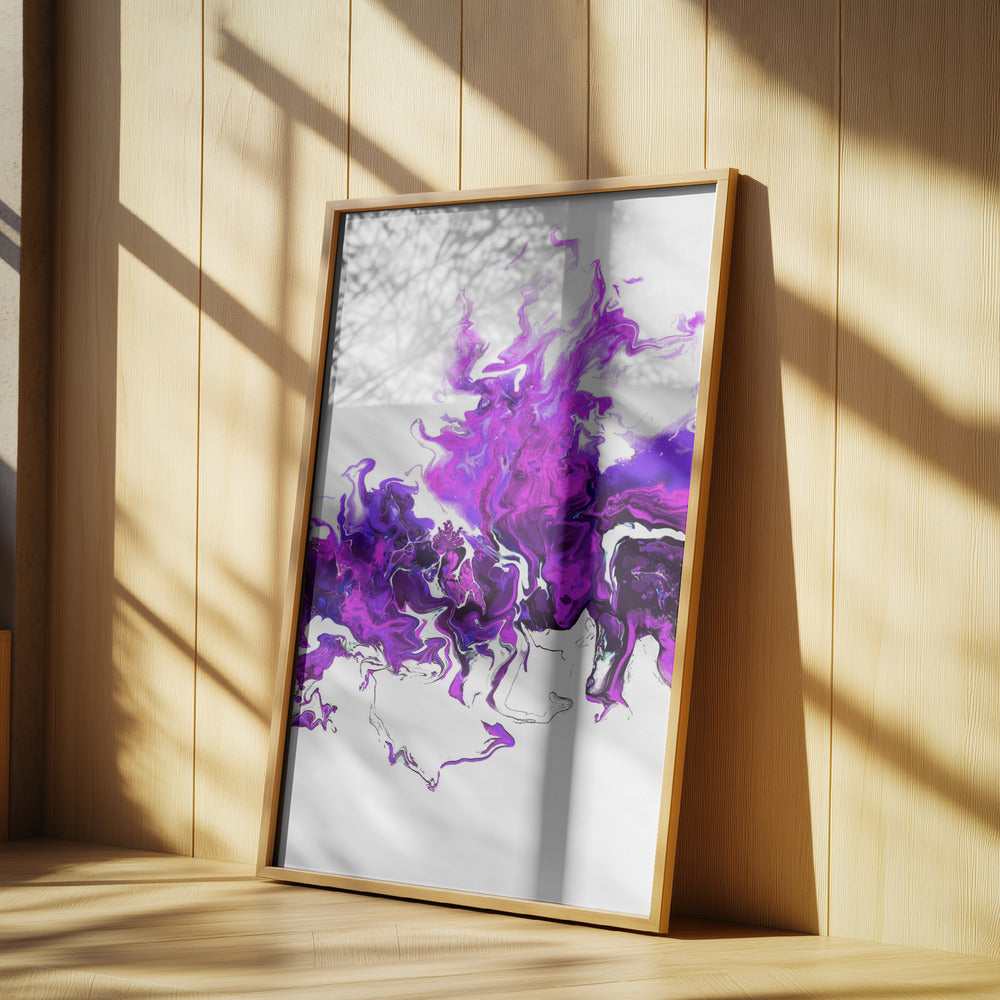 Purple Colorful White Wave | Poster