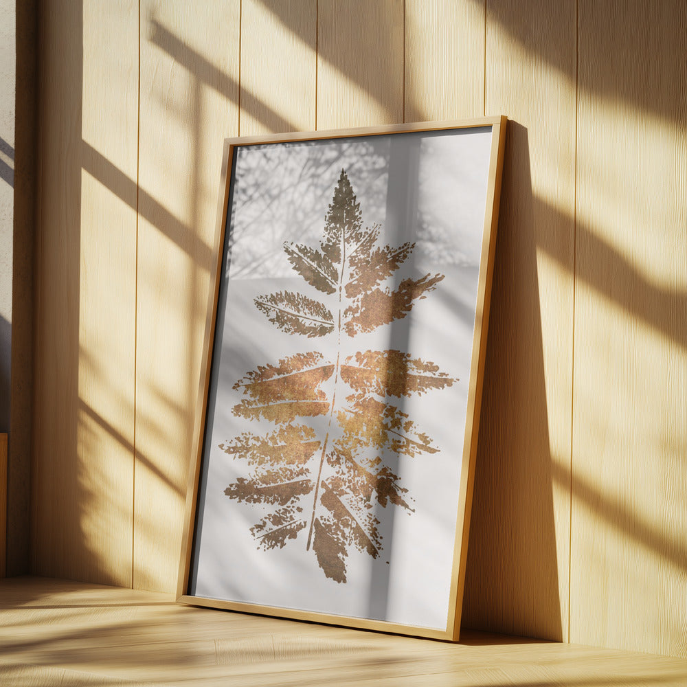 Eichenblattdruck Gold | Poster