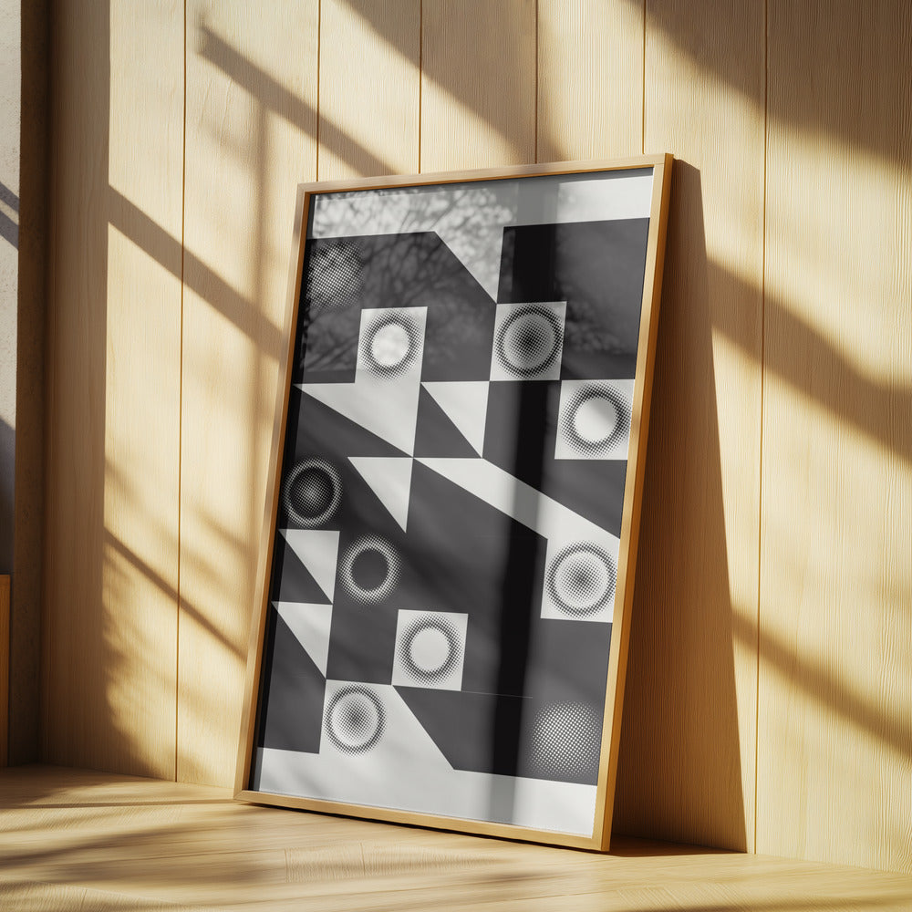 Quadrate und Dreiecke in Schwarz | Poster