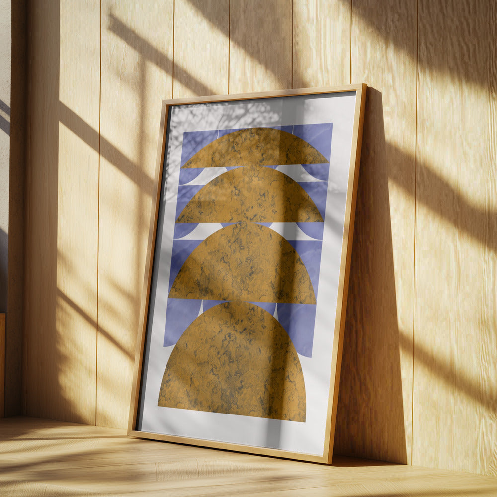Design med gyllene marmorkulor | Poster