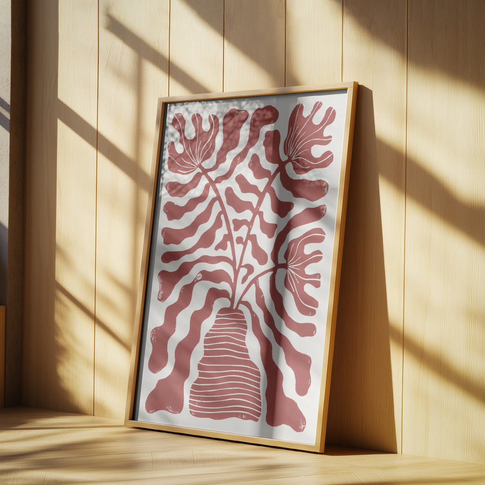 Rote Blumen in einer Vase | Poster