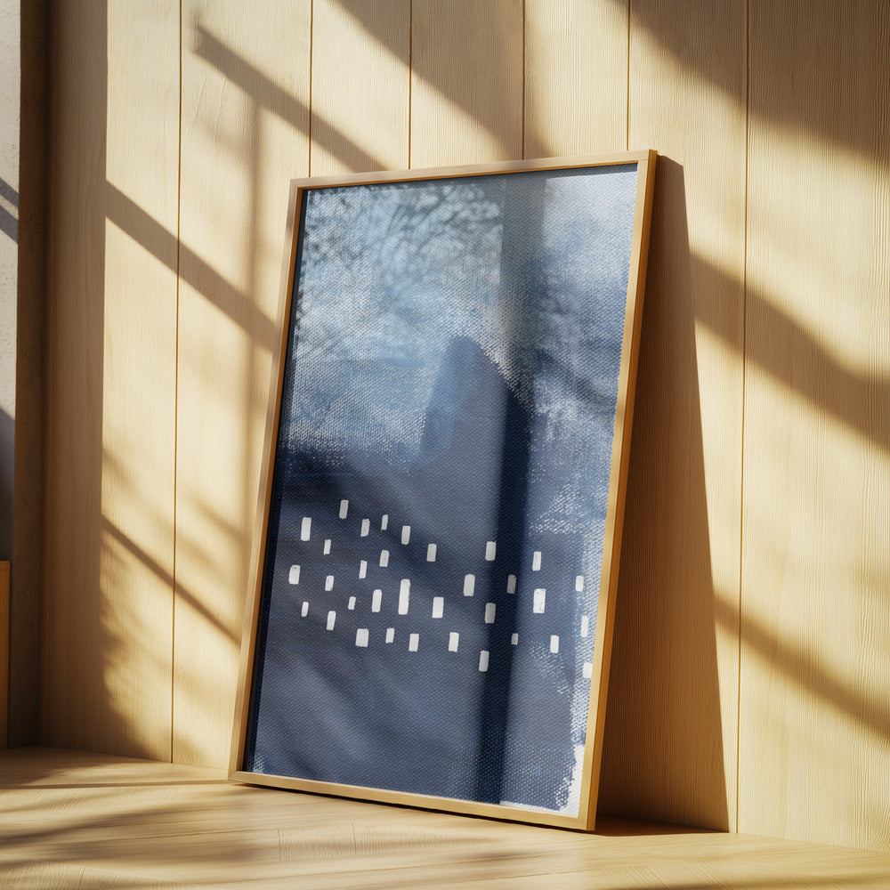 Blå nyanser och vita rektangulära element | Poster