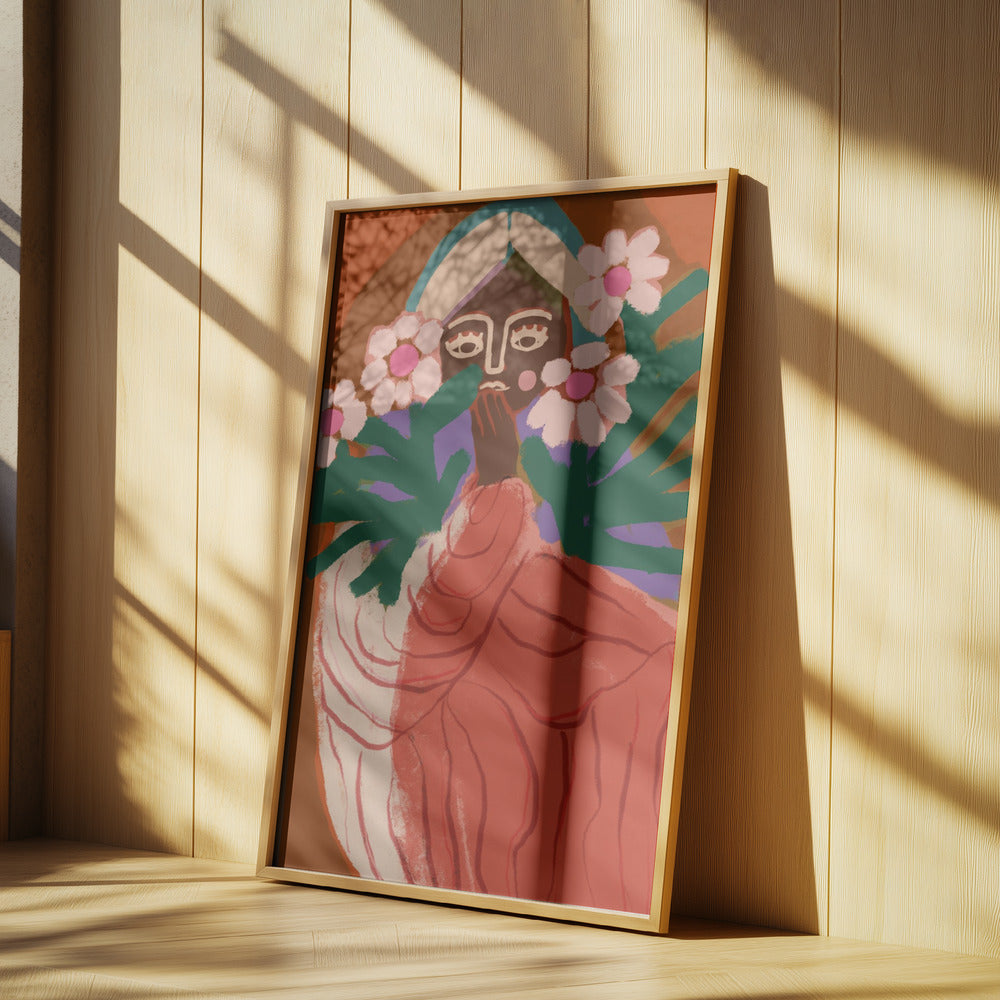 Schüchternes Blumenmädchen | Poster