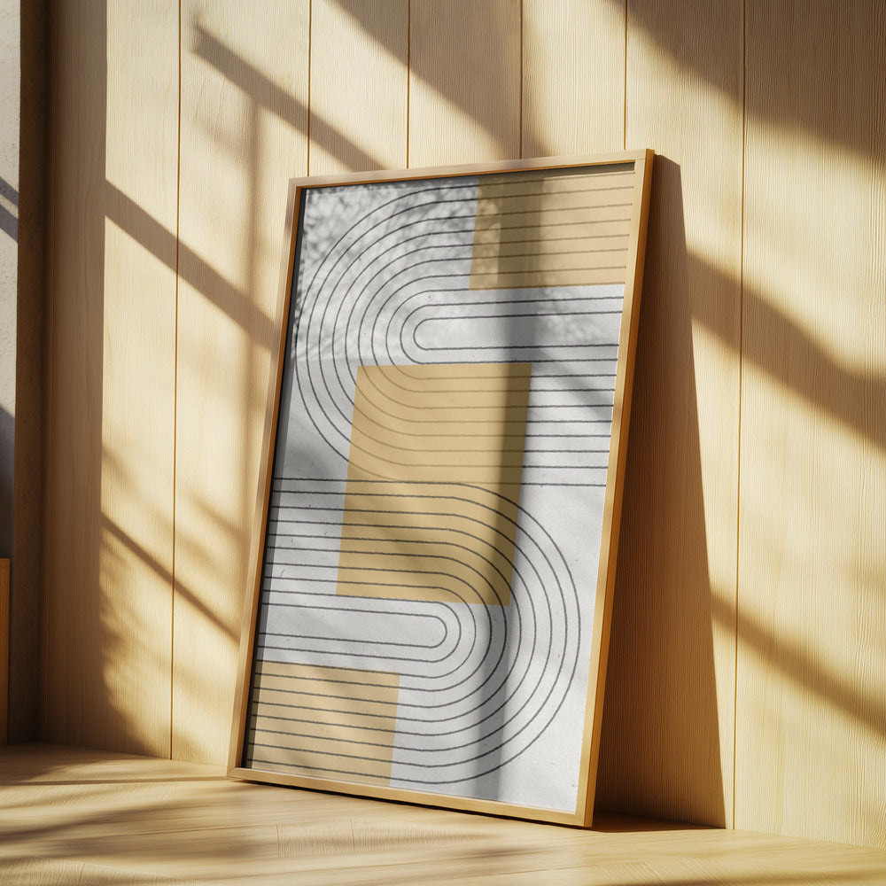 Keltainen moderni grafiikka | Julisteet - Taidevedokset