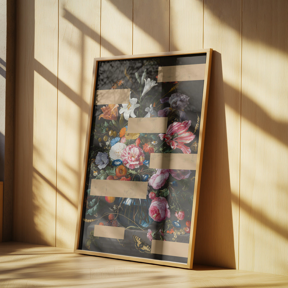 Blumenstrauß aus Vintage-Ölgemälden, moderne Collage | Poster