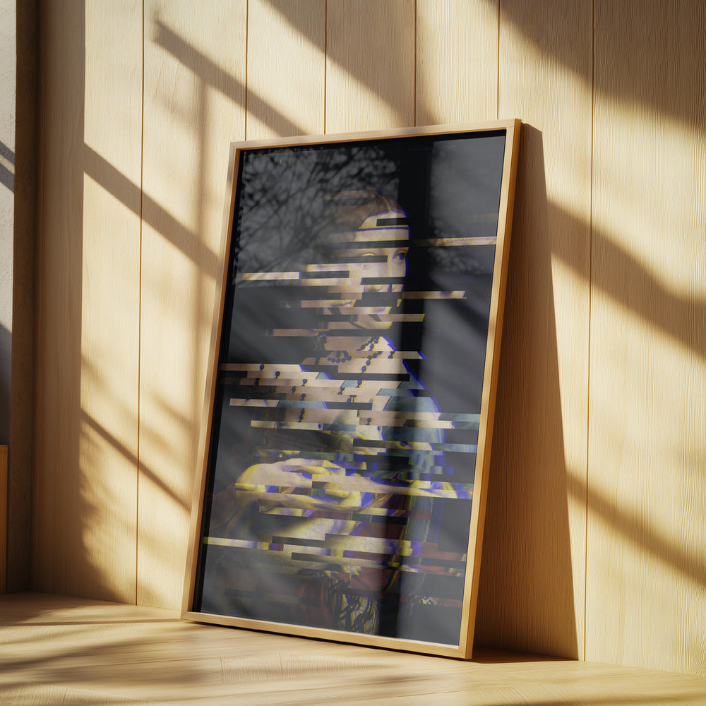 Glitched Leonardo da Vincis Dame mit dem Hermelin | Poster