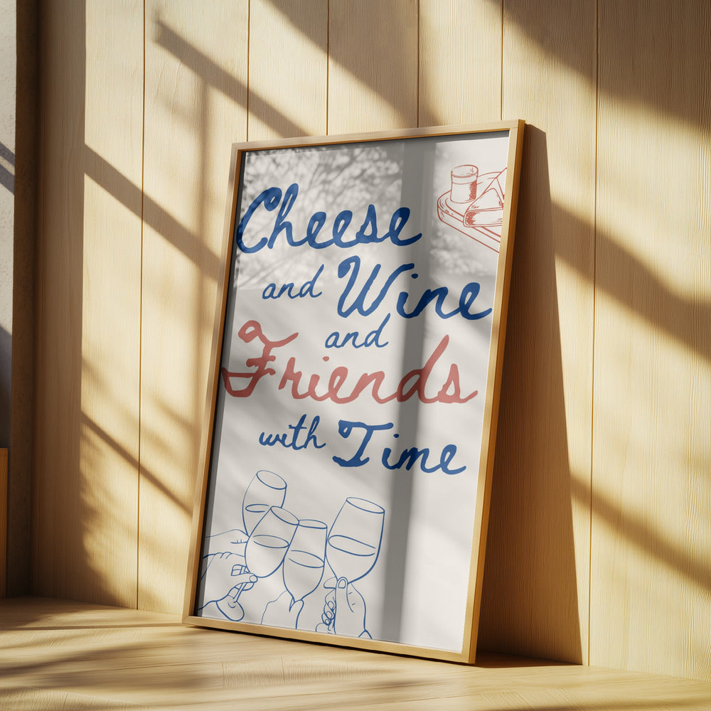 Cheese and wine..., Text + Illustration | Poster
