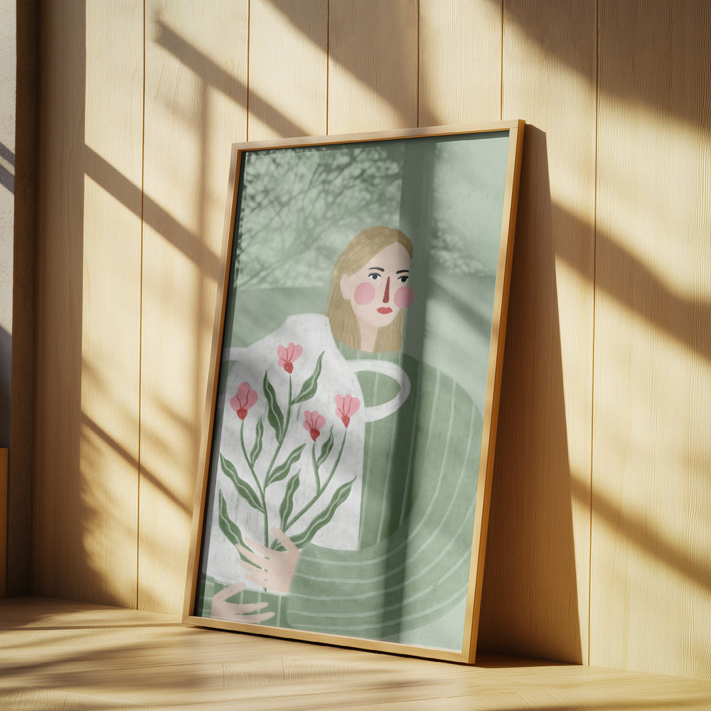Die Frau mit der rosa Vase | Poster